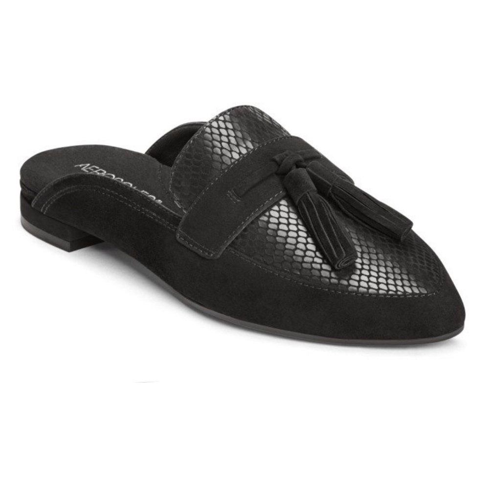 Aerosoles Best Girl Mule Black Suede Clogs